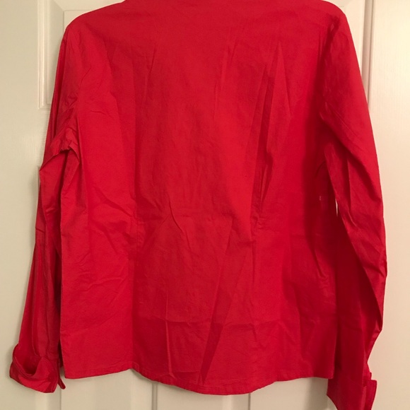 Coral j hook button up fitted top LS. - Picture 5 of 5